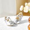 imageFelix ampamp Flora Toddler Flower Girl Dress Shoes  Girl Ballet Flats Party School Shoes WeddingB863silver