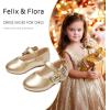 imageFelix ampamp Flora Toddler Flower Girl Dress Shoes  Girl Ballet Flats Party School Shoes WeddingB888fl Gold