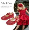 imageFelix ampamp Flora Toddler Flower Girl Dress Shoes  Girl Ballet Flats Party School Shoes WeddingB888glitter Red