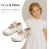 imageFelix ampamp Flora Toddler Flower Girl Dress Shoes  Girl Ballet Flats Party School Shoes WeddingB888s Ivory White
