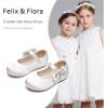 imageFelix ampamp Flora Toddler Flower Girl Dress Shoes  Girl Ballet Flats Party School Shoes WeddingB888s White