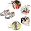 imageFelix ampamp Flora Toddler Flower Girl Dress Shoes  Girl Ballet Flats Party School Shoes WeddingB899fl Silver