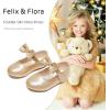 imageFelix ampamp Flora Toddler Flower Girl Dress Shoes  Girl Ballet Flats Party School Shoes WeddingB901glitter Gold