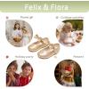 imageFelix ampamp Flora Toddler Flower Girl Dress Shoes  Girl Ballet Flats Party School Shoes WeddingB901glitter Gold
