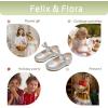 imageFelix ampamp Flora Toddler Flower Girl Dress Shoes  Girl Ballet Flats Party School Shoes WeddingB901glitter Silver