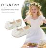 imageFelix ampamp Flora Toddler Flower Girl Dress Shoes  Girl Ballet Flats Party School Shoes WeddingB904pl White