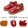 imageFelix ampamp Flora Toddler Little Girl Mary Jane Dress Shoes  Ballet Flats for Easter Flower Girl Party School ShoesB345red