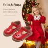imageFelix ampamp Flora Toddler Little Girl Mary Jane Dress Shoes  Ballet Flats for Girl Party School ShoesB366red