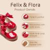 imageFelix ampamp Flora Toddler Little Girl Mary Jane Dress Shoes  Ballet Flats for Girl Party School ShoesB380red
