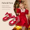 imageFelix ampamp Flora Toddler Little Girl Mary Jane Dress Shoes  Ballet Flats for Girl Party School ShoesB380red