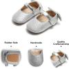 imageSoft Sole Baby Shoes  Infant Baby Walking Shoes Moccasins Rubber Sole Crib ShoesB05glitter Silver