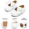imageSoft Sole Baby Shoes  Infant Baby Walking Shoes Moccasins Rubber Sole Crib ShoesB8713white