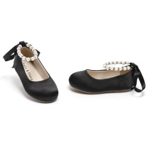 imageFelix ampamp Flora Girls Toddler Little Ballet Shoes  Flower Girls Mary Jane Flats Dress Shoes Party WeddingB836black