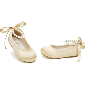 imageFelix ampamp Flora Girls Toddler Little Ballet Shoes  Flower Girls Mary Jane Flats Dress Shoes Party WeddingB836champagne