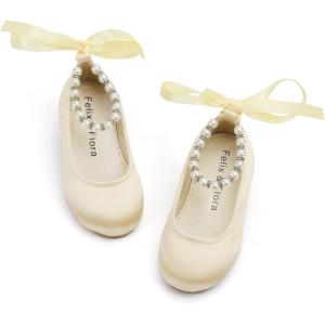 imageFelix ampamp Flora Girls Toddler Little Ballet Shoes  Flower Girls Mary Jane Flats Dress Shoes Party WeddingB836gold