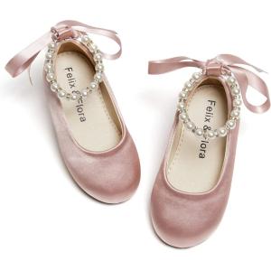 imageFelix ampamp Flora Girls Toddler Little Ballet Shoes  Flower Girls Mary Jane Flats Dress Shoes Party WeddingB836pink