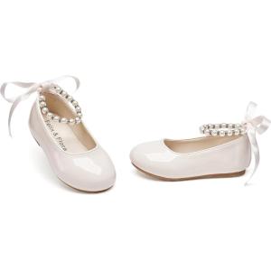 imageFelix ampamp Flora Girls Toddler Little Ballet Shoes  Flower Girls Mary Jane Flats Dress Shoes Party WeddingB836pl Beige