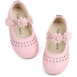 imageFelix ampamp Flora Girls Toddler Little Ballet Shoes  Flower Girls Mary Jane Flats Dress Shoes Party WeddingB854pink