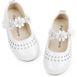 imageFelix ampamp Flora Girls Toddler Little Ballet Shoes  Flower Girls Mary Jane Flats Dress Shoes Party WeddingB854white
