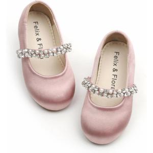 imageFelix ampamp Flora Girls Toddler Little Ballet Shoes  Flower Girls Mary Jane Flats Dress Shoes Party WeddingB862pink