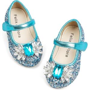 imageFelix ampamp Flora Girls Toddler Little Ballet Shoes  Flower Girls Mary Jane Flats Dress Shoes Party WeddingB871blue