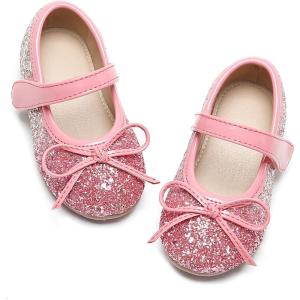 imageFelix ampamp Flora Toddler Flower Girl Dress Shoes  Girl Ballet Flats Party School Shoes WeddingB358pink