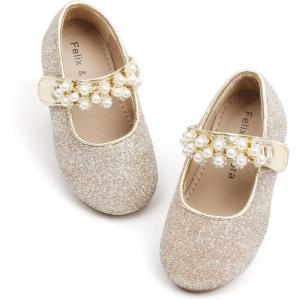 imageFelix ampamp Flora Toddler Flower Girl Dress Shoes  Girl Ballet Flats Party School Shoes WeddingB873glitter Gold