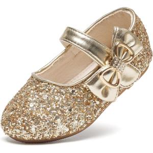 imageFelix ampamp Flora Toddler Flower Girl Dress Shoes  Girl Ballet Flats Party School Shoes WeddingB888glitter Gold