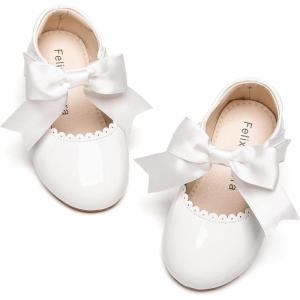 imageFelix ampamp Flora Toddler Flower Girl Dress Shoes  Girl Ballet Flats Party School Shoes WeddingB890white