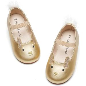 imageFelix ampamp Flora Toddler Flower Girl Dress Shoes  Girl Ballet Flats Party School Shoes WeddingBf02gold