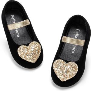 imageFelix ampamp Flora Toddler Flower Girl Dress Shoes  Girl Ballet Flats Party School Shoes WeddingBf12black