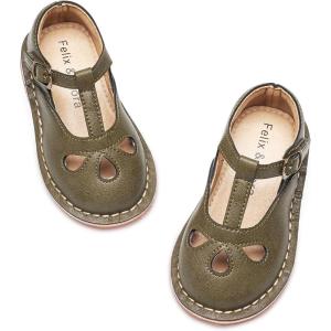imageFelix ampamp Flora Toddler Girl Mary Jane Dress Shoes  Ballet Flats for Girl Party School ShoesB421green