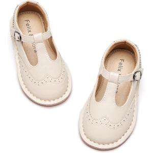 imageFelix ampamp Flora Toddler Girl Mary Jane Dress Shoes  Ballet Flats for Girl Party School ShoesB422beige