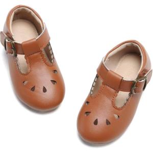 imageFelix ampamp Flora Toddler Little Girl Flat Oxfords Dress Shoes  Mary Jane Princess for Girl Party School ShoesB326brown