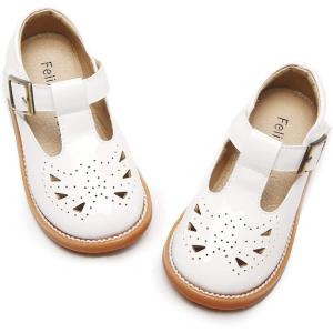 imageFelix ampamp Flora Toddler Little Girl Mary Jane Dress Shoes  Ballet Flats for Easter Flower Girl Party School ShoesB345white