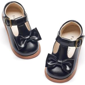 imageFelix ampamp Flora Toddler Little Girl Mary Jane Dress Shoes  Ballet Flats for Easter Flower Girl Party School ShoesB424black
