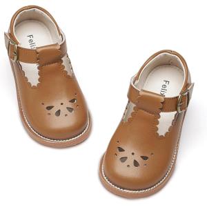 imageFelix ampamp Flora Toddler Little Girl Mary Jane Dress Shoes  Ballet Flats for Girl Party School ShoesB366oxford Brown
