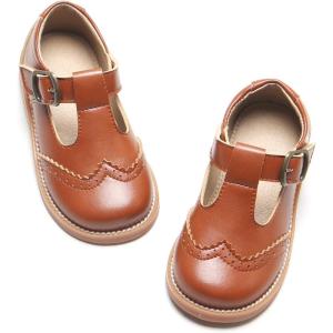 imageFelix ampamp Flora Toddler Little Girl Mary Jane Dress Shoes  Ballet Flats for Girl Party School ShoesB368brown