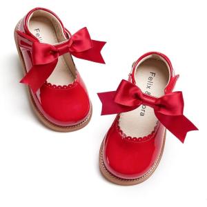 imageFelix ampamp Flora Toddler Little Girl Mary Jane Dress Shoes  Ballet Flats for Girl Party School ShoesB380red