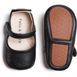 imageSoft Sole Baby Shoes  Infant Baby Walking Shoes Moccasins Rubber Sole Crib Shoes8525 Black