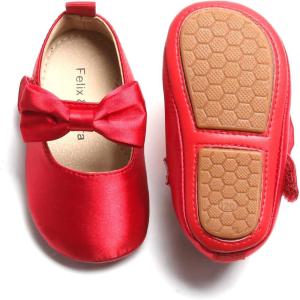 imageSoft Sole Baby Shoes  Infant Baby Walking Shoes Moccasins Rubber Sole Crib ShoesB17red