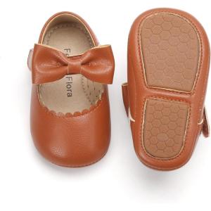imageSoft Sole Baby Shoes  Infant Baby Walking Shoes Moccasins Rubber Sole Crib ShoesB23brown