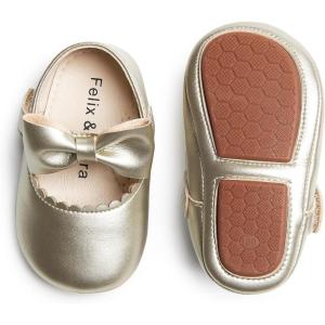 imageSoft Sole Baby Shoes  Infant Baby Walking Shoes Moccasins Rubber Sole Crib ShoesB23gold