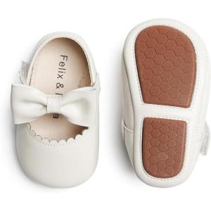 imageSoft Sole Baby Shoes  Infant Baby Walking Shoes Moccasins Rubber Sole Crib ShoesB23ivory White