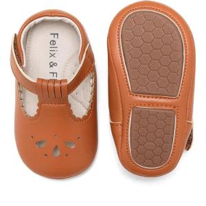 imageSoft Sole Baby Shoes  Infant Baby Walking Shoes Moccasins Rubber Sole Crib ShoesB8710brown