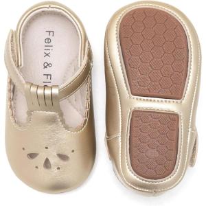 imageSoft Sole Baby Shoes  Infant Baby Walking Shoes Moccasins Rubber Sole Crib ShoesB8710gold