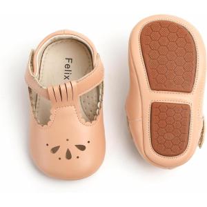 imageSoft Sole Baby Shoes  Infant Baby Walking Shoes Moccasins Rubber Sole Crib ShoesB8710nude