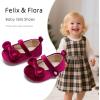 imageFelix ampamp Flora Soft Sole Baby Shoes  Infant Baby Girls Ballet Flats Moccasinss Rubber Sole Walking Crib ShoesBn32burgundy