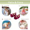 imageFelix ampamp Flora Soft Sole Baby Shoes  Infant Baby Girls Ballet Flats Moccasinss Rubber Sole Walking Crib ShoesBn32burgundy