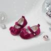 imageFelix ampamp Flora Soft Sole Baby Shoes  Infant Baby Girls Ballet Flats Moccasinss Rubber Sole Walking Crib ShoesBn32burgundy